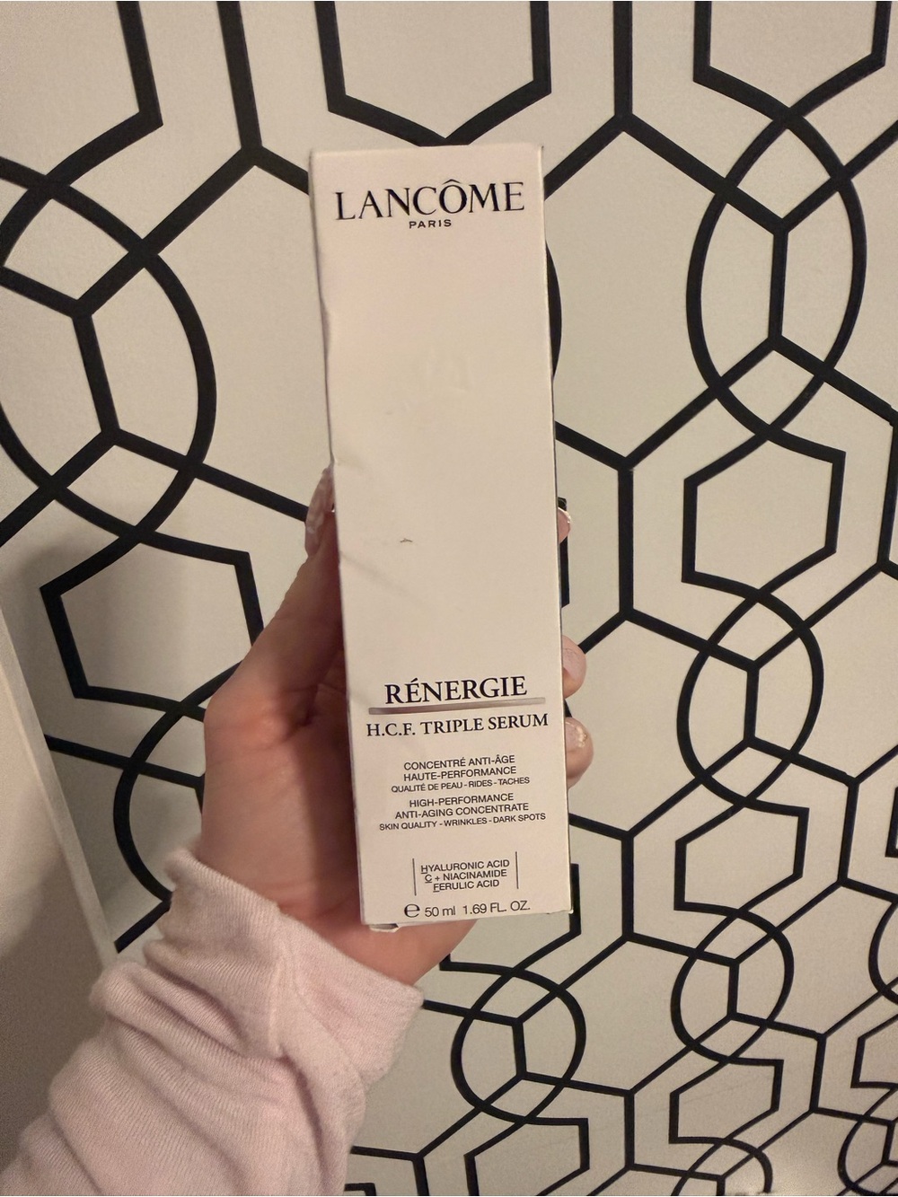 Lancôme Triple Serum in White and Black Text Packaging